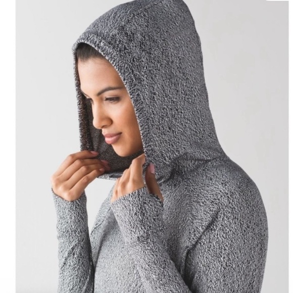 lululemon athletica Tops - Lululemon Rulu Luon Spray Jacquard Black White Running Hoodie Size S